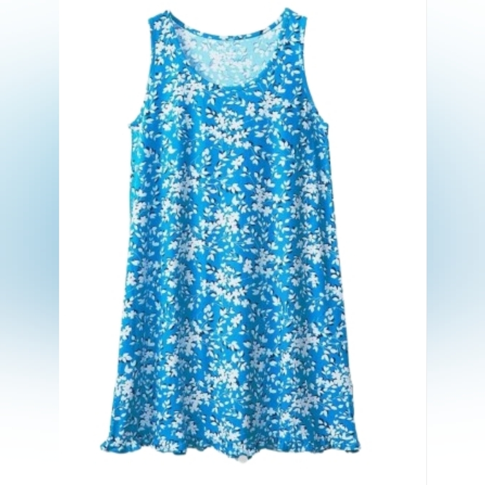 NWT Draper James Blue & White Floral Sleepdress Size XXL/XXXL
